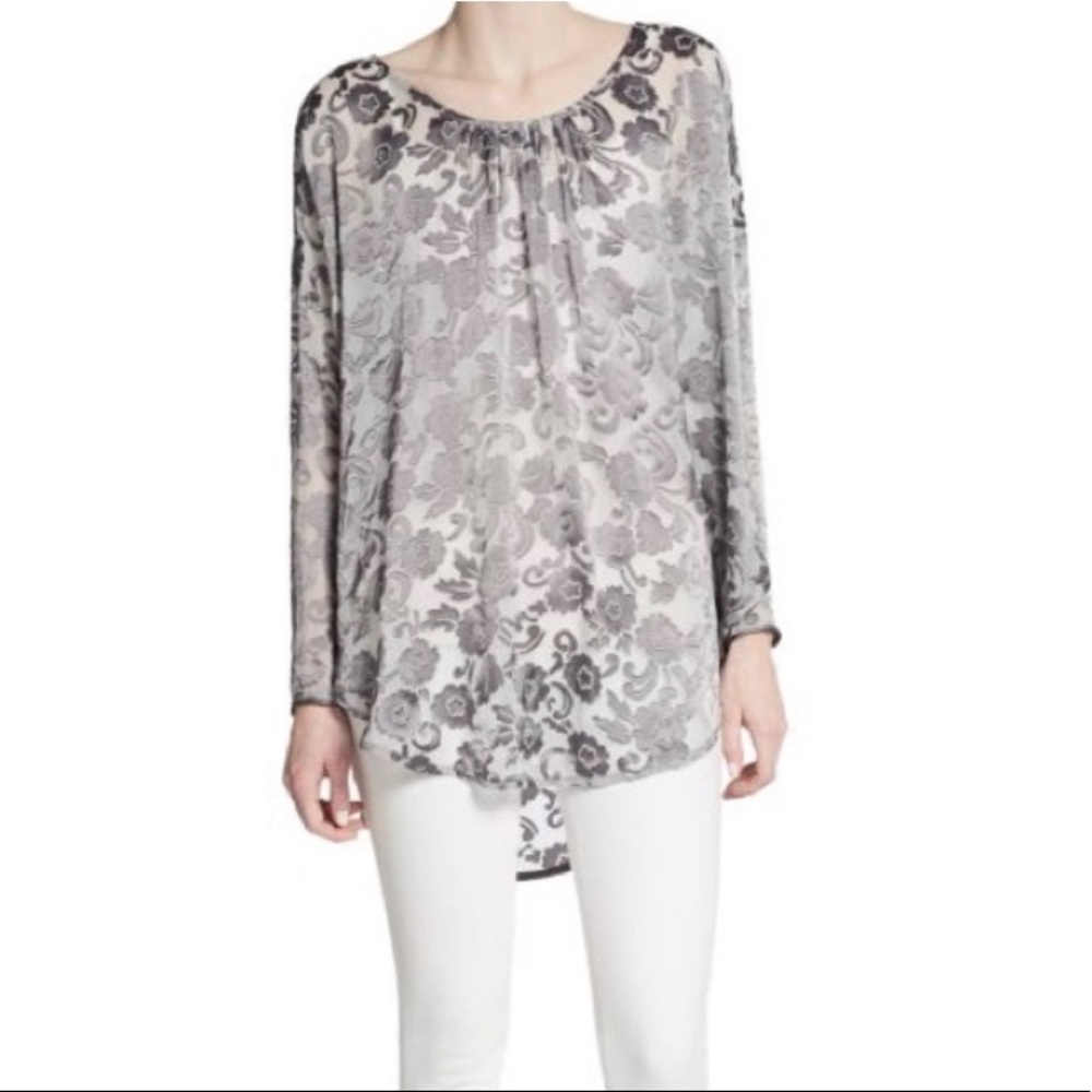 NWT Calypso St. Barth Grey Silk Carmelo Top XS